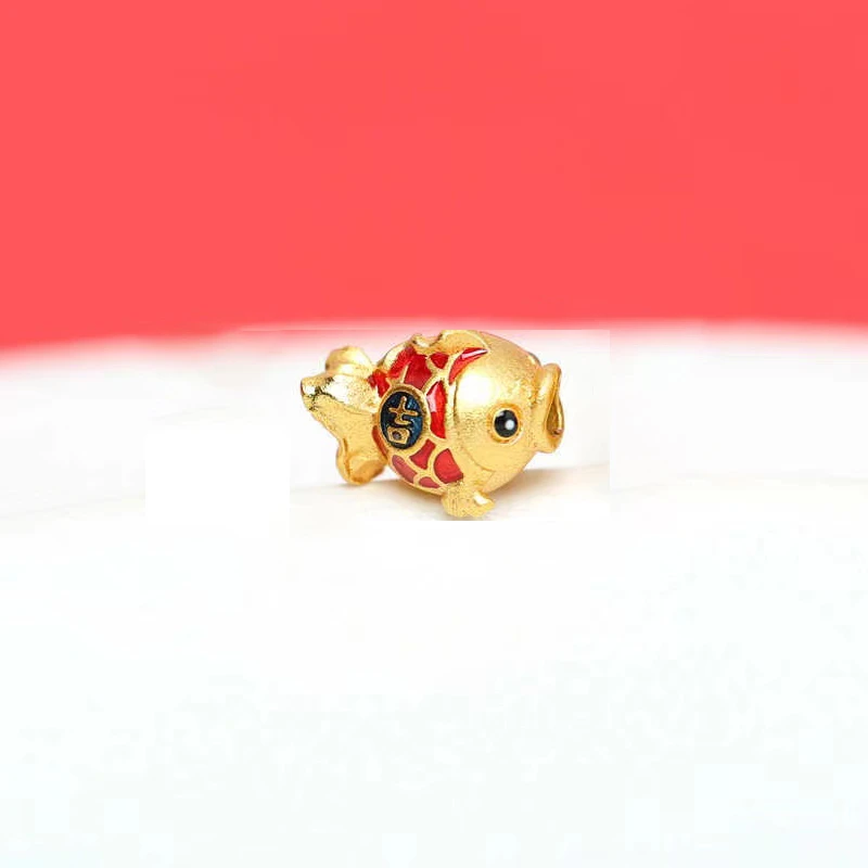 黄金足金999烧蓝胖头鱼(定价)