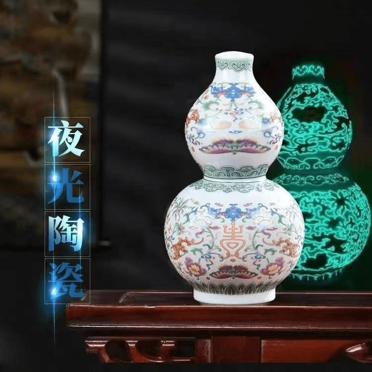 景德镇花瓶陶瓷珐琅彩花瓶新中式家居装饰品客厅博古架仿古摆件