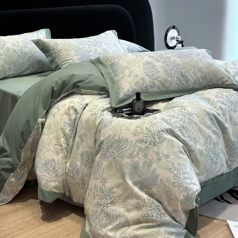 高端全棉加厚磨毛四件套全棉轻奢简约床上床单被套秋冬季居家好物