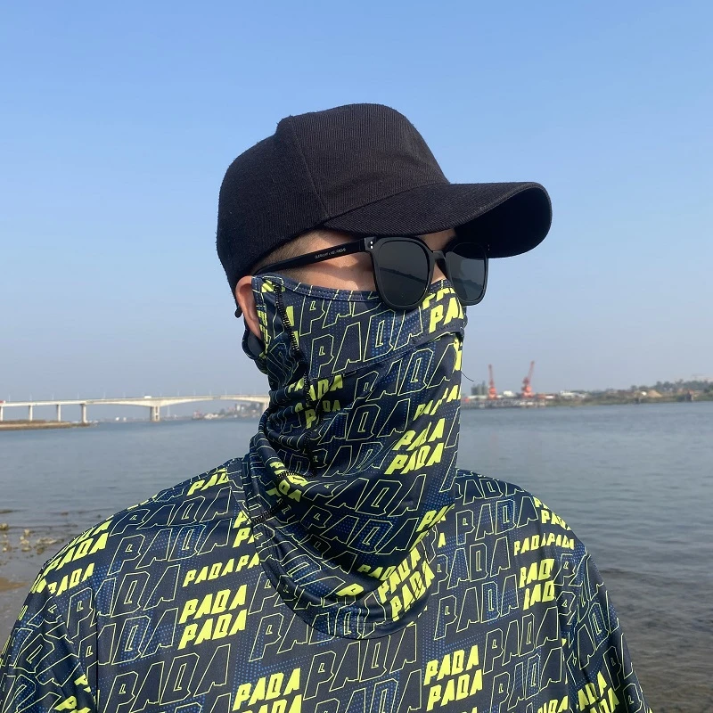 啪嗒啪嗒冰丝防晒面罩面巾骑行围脖头巾钓鱼头套挂耳透气防紫外线