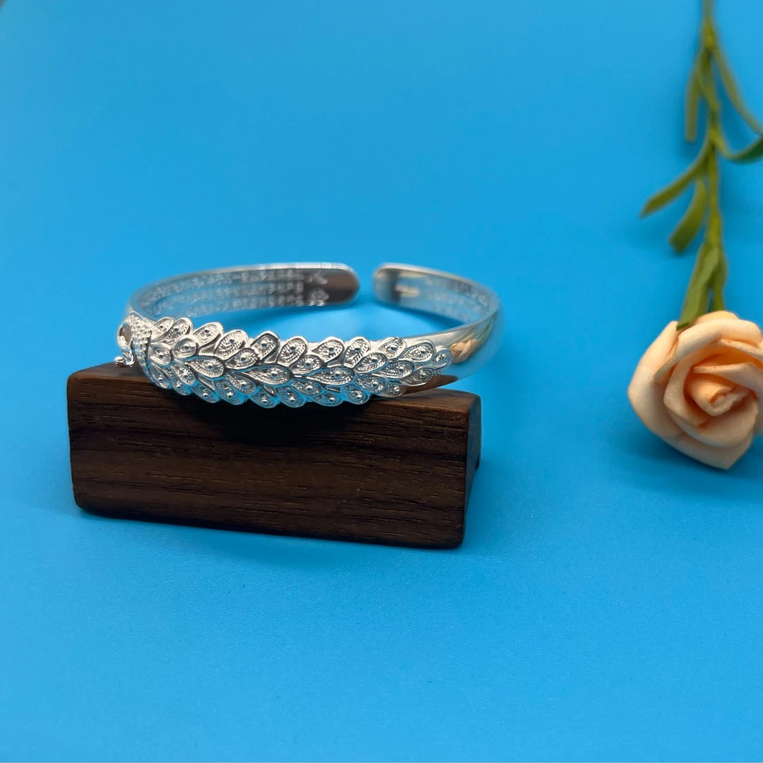 足银手镯 【凤回头】