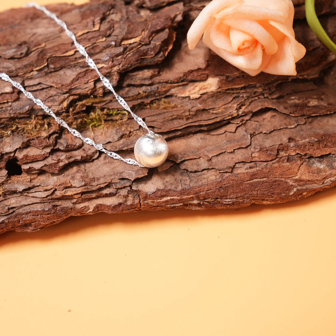 云银雪山 坠链均足银 YD22【猫眼银珠】S925项链