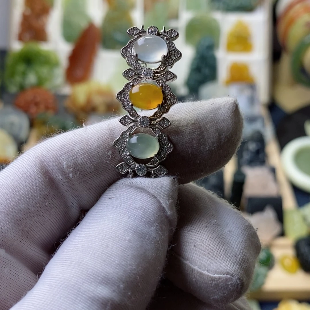 【闪购商品】蛇纹石玉手链银S925镶嵌蜜*