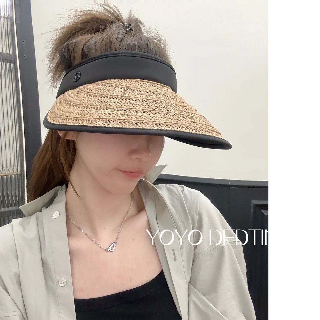 YOYO DESTINY2023新款防晒帽女夏季防紫外线遮阳帽空顶大帽檐草帽