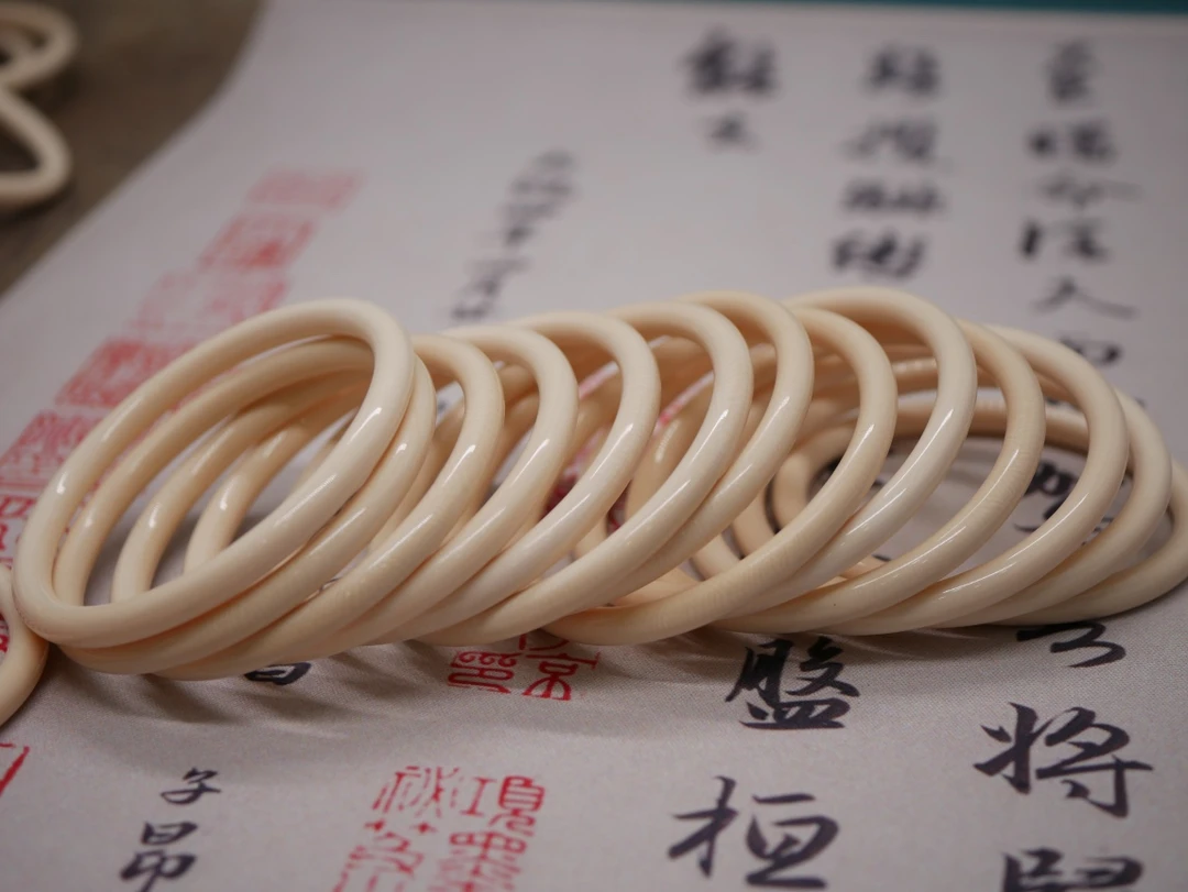 【神形】真品猛犸牙0.6圆条6mm叮当镯圆条手镯