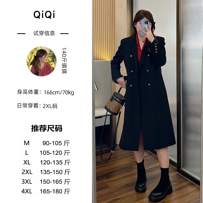 JIRNYORLL/微胖定制女主秋冬百搭显瘦外套气质双排扣网红轻奢时尚