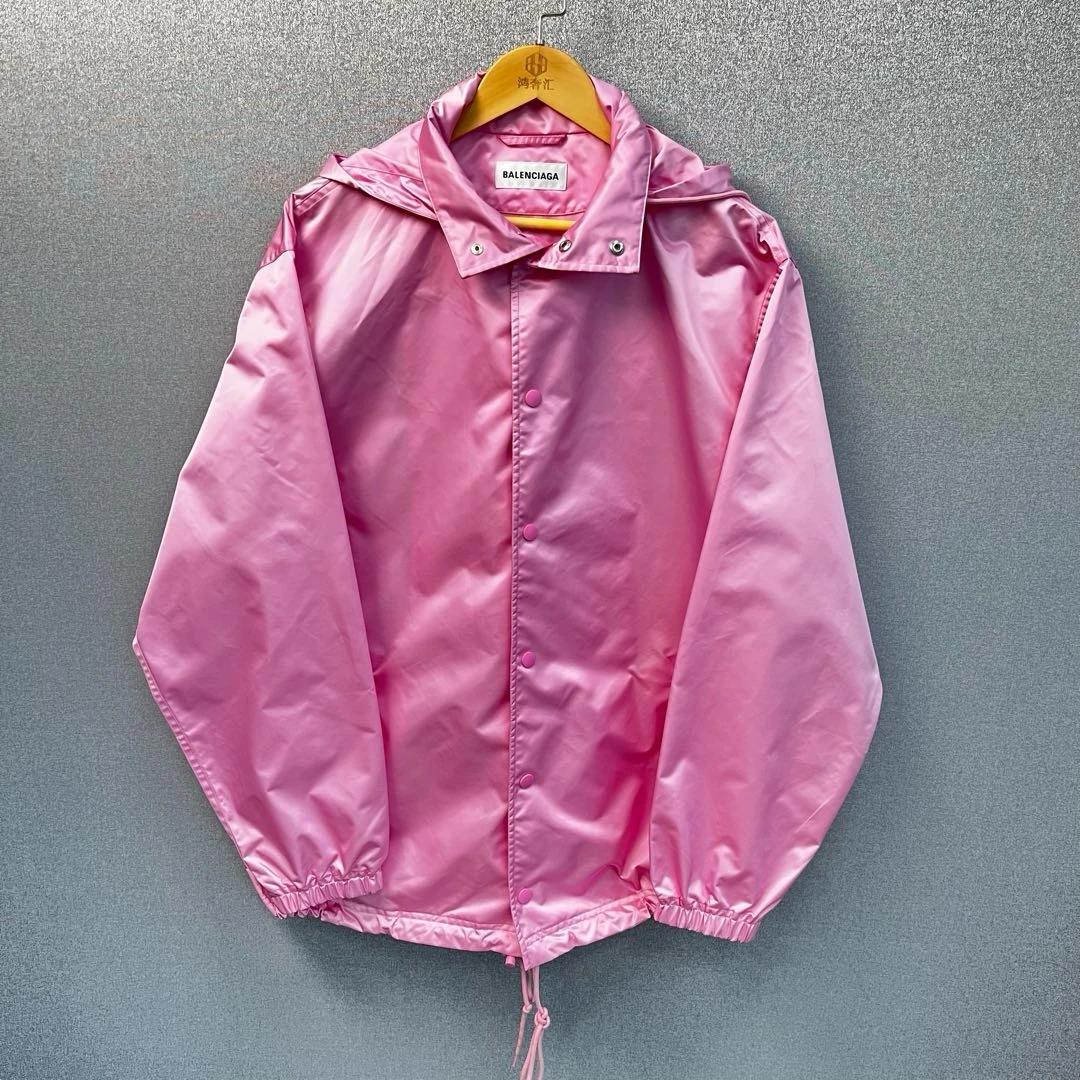 Balenciaga巴黎世家logo字母刺绣粉色拉链外套32码原价9200/56112