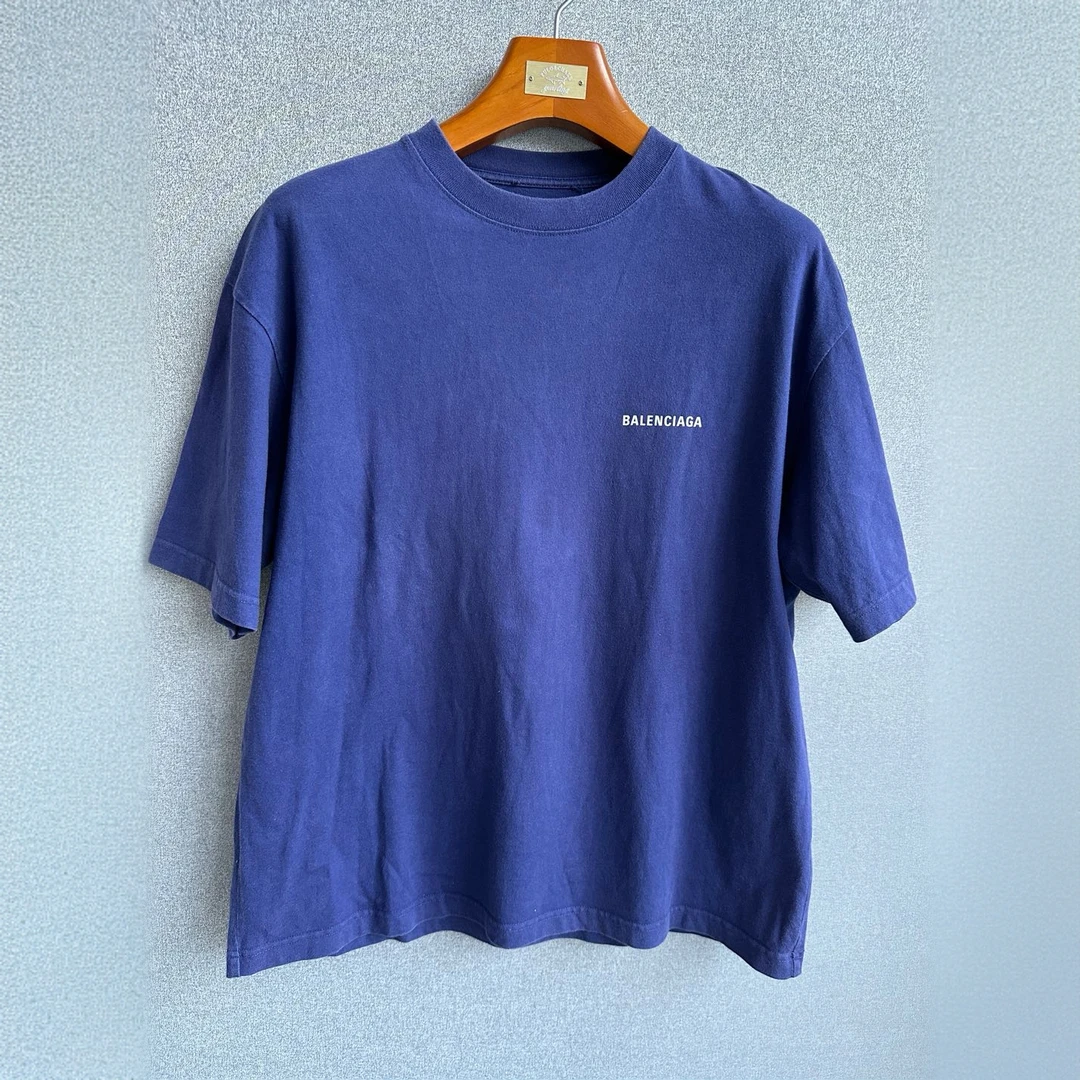 Balenciaga巴黎世家/99新/FW21 Logo圆领套头短袖/L码/公价4700