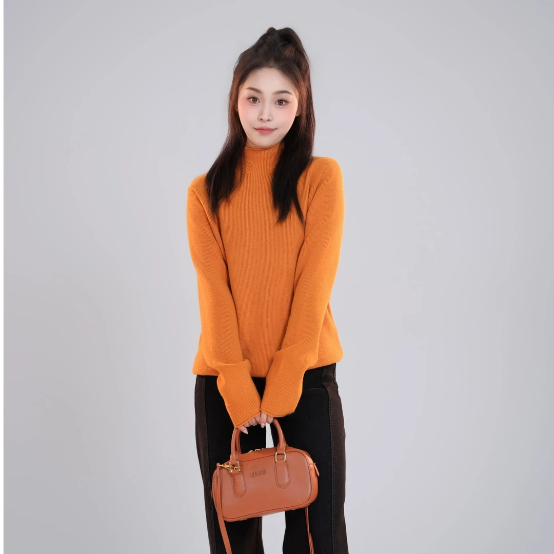 宿慕小雨自产女款针织衫11-15冬季2024新款时尚百搭针织衫F65005