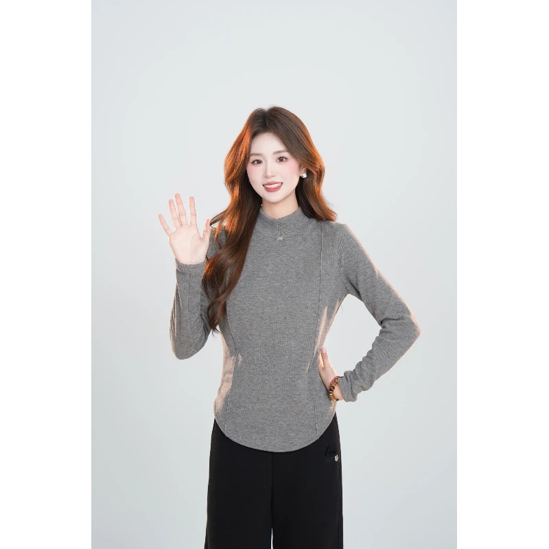 宿慕 SUMU 女款加绒打底衫 11-26冬季2024新款百搭休闲上衣G1401P