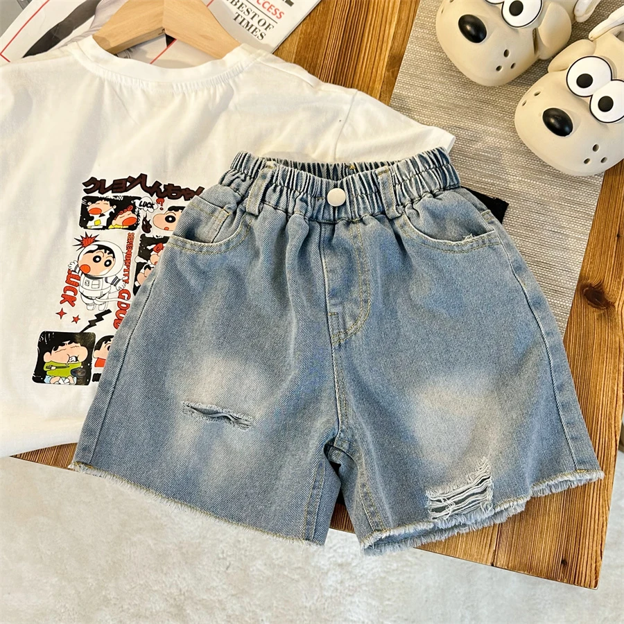 夏季男女童儿童牛仔短裤洋气休闲百搭韩版男童外穿薄款宽松