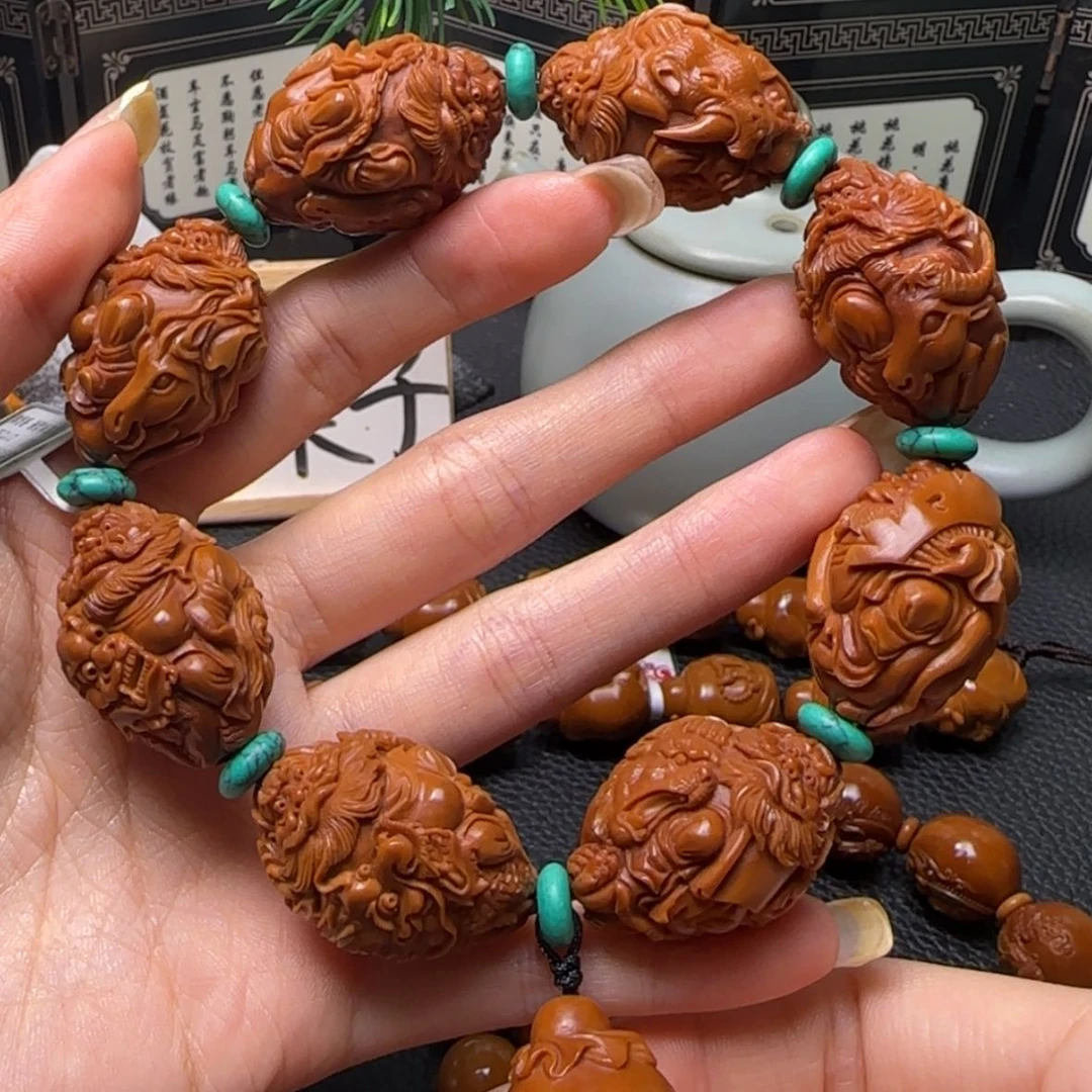 【闪购商品】橄榄核把件骑兽钟馗