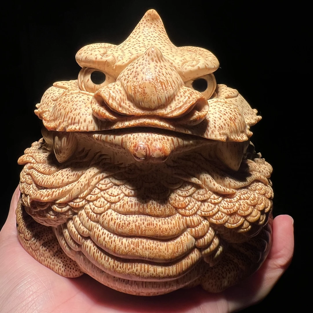 竹雕名家金魁大师雕刻传奇收藏龙王金蟾，尺寸134-125-118原69888