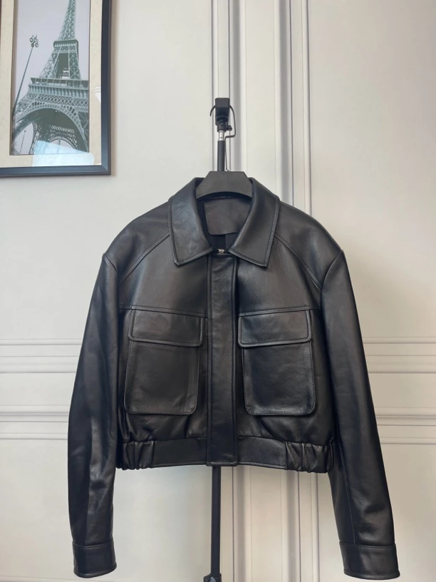 真皮机车服秋冬短款时尚