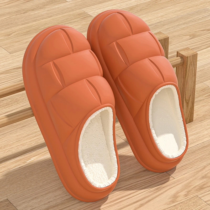 买一送一防水保暖棉拖鞋女秋冬季室内居家防滑加绒冬天情侣棉鞋男