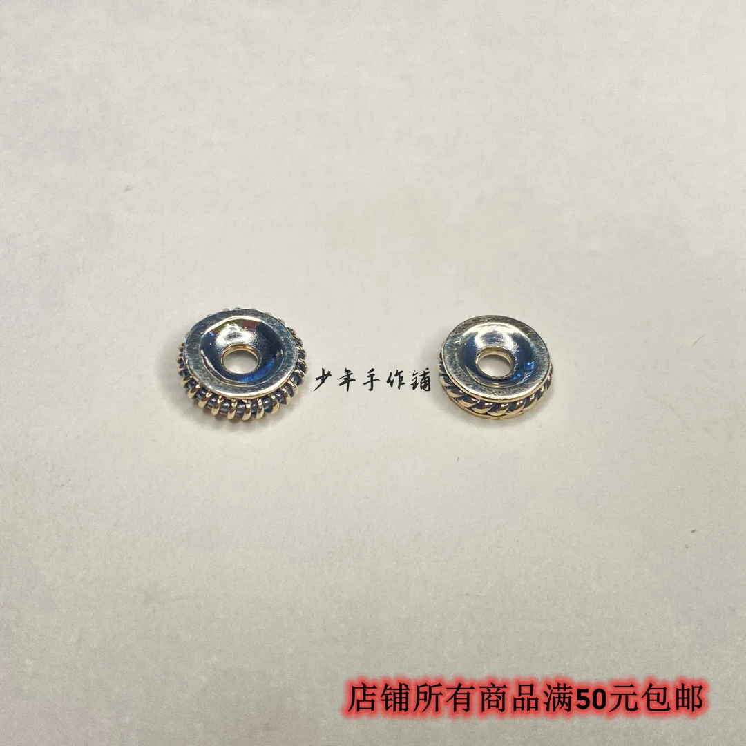925银银制品 S925银8mm手作花丝隔片百搭纯银垫片手串DIY配件