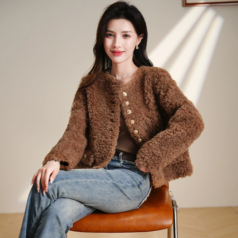 冬日必备！羊羔毛皮毛一体外套，慵懒风小个子也能驾驭的高级感