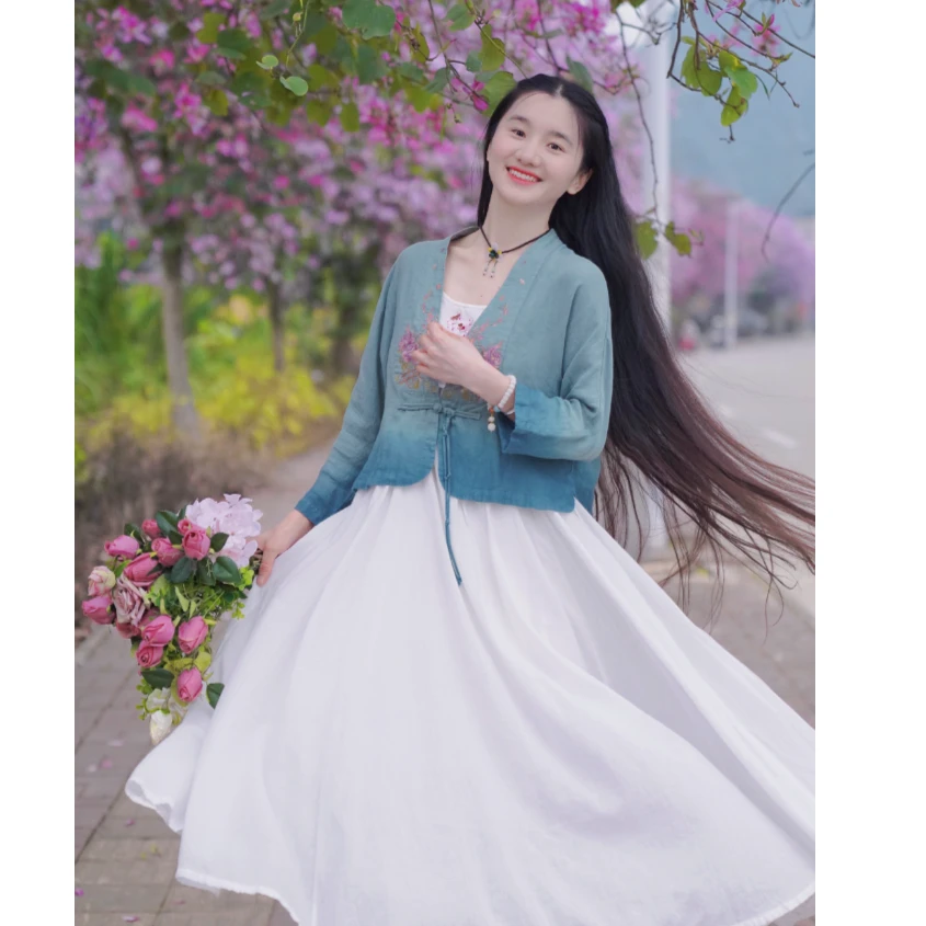《绿荷》亚麻上衣/