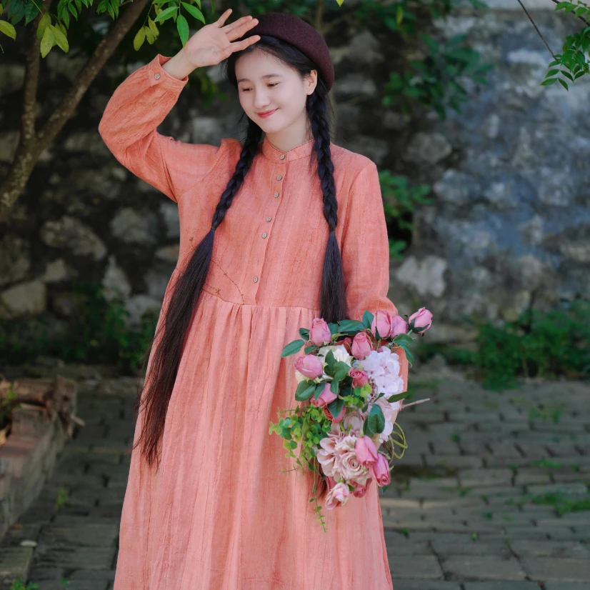 《火烈鸟》亚麻连衣裙/