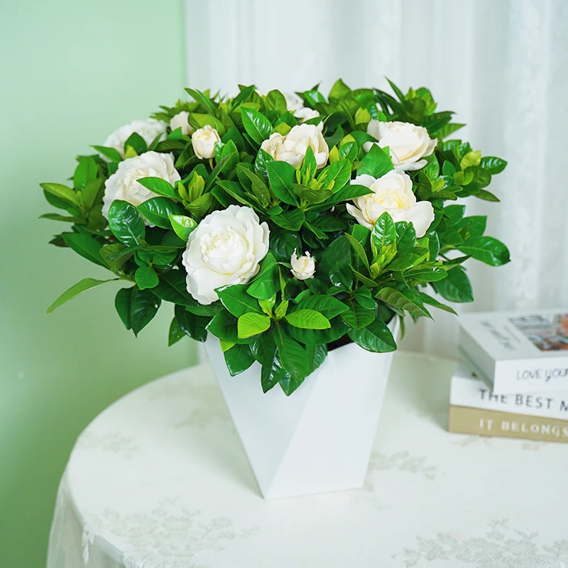 栀子花浓香型鲜花盆栽室内批发花卉绿植盆栽网红树脂花盆四季好养