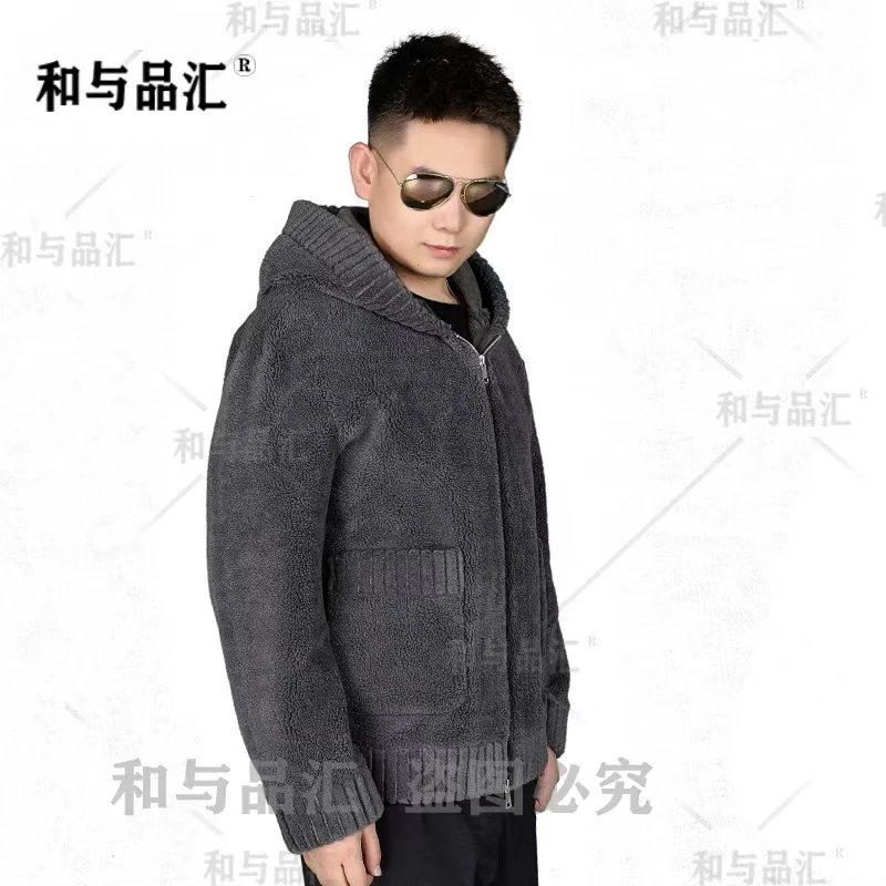 【精选达人专属】连帽拉链双面穿羊毛颗粒男款落肩宽松时尚百搭秋冬