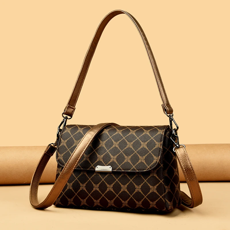 米琦袋鼠时尚百搭简约中老年女士妈妈款单肩包优雅洋气休闲斜挎包