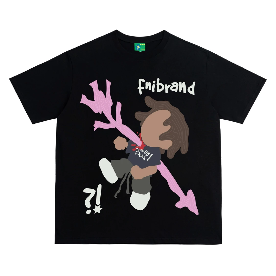 《说唱歌手》2024早春-心动小人 洗短袖街头复古欧美t恤男女