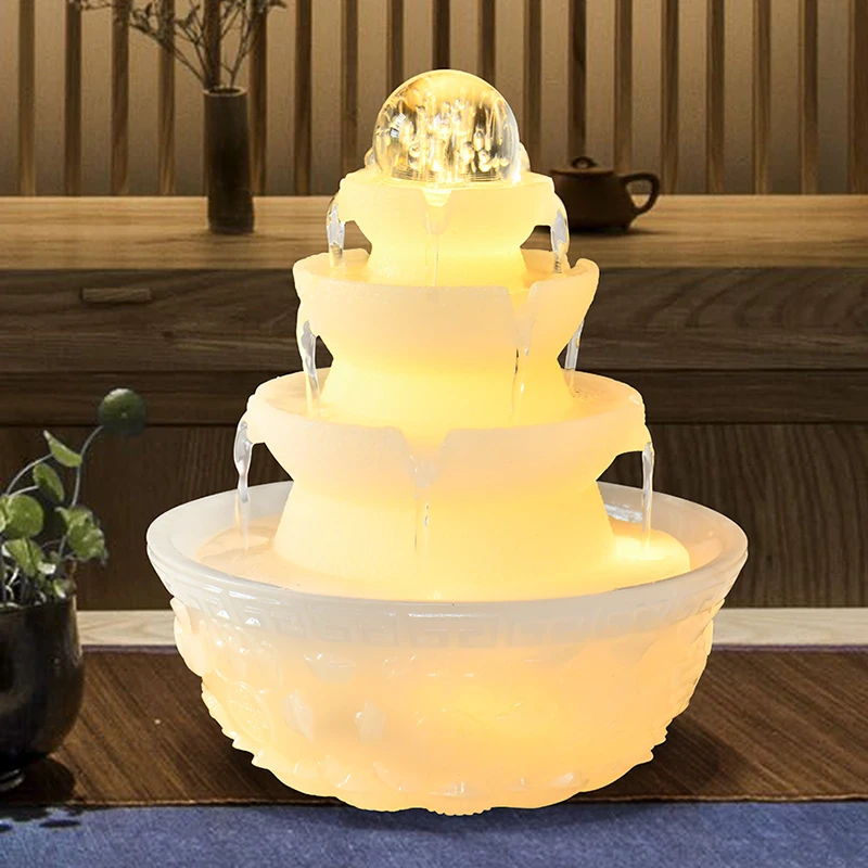 流水摆件水循环客厅家用送礼招财进宝聚宝盆新中式办公室桌面摆件