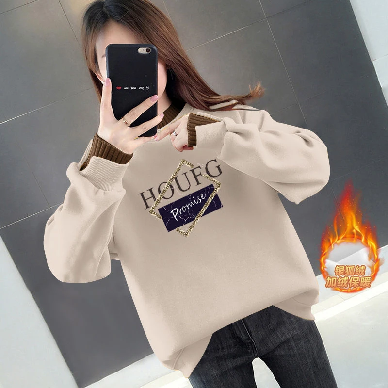 秋冬新款卫衣女2024洋气减龄加绒加厚半高领上衣