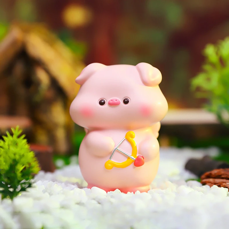 1女款解压猪你快乐鸭迷你小摆件树脂工艺品可爱小猪公仔精致