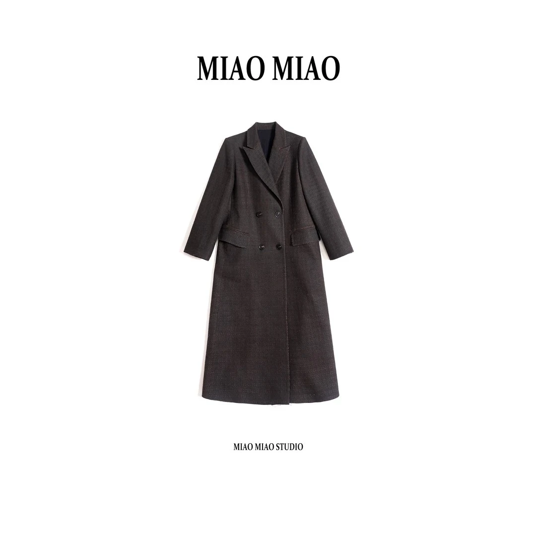 【沁舒】淼淼家10705新款秋冬轻奢时尚国风柞蚕丝长袖香云纱大衣