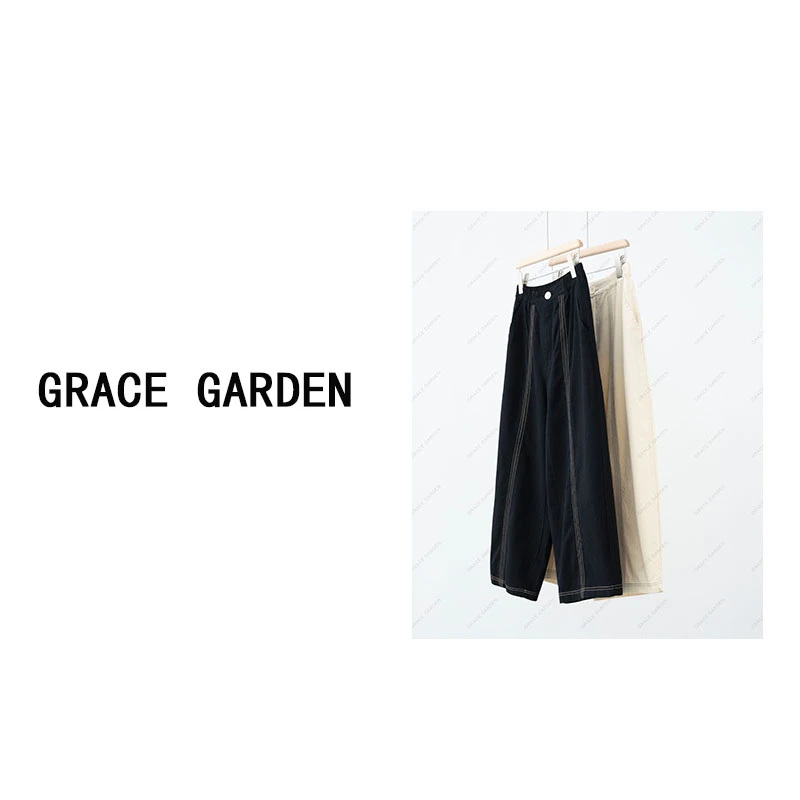 GRACE GARDEN 【山本裤!】松紧腰九分阔腿工装休闲裤XXK4D1639