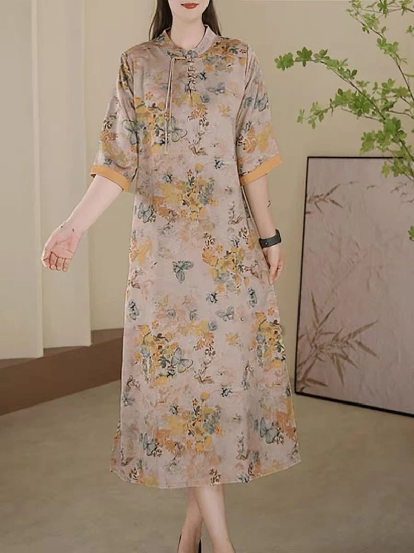 2024新款夏季宽松显瘦女装国风休闲高端连衣裙气质