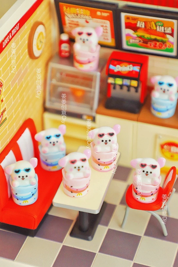 姜姜定制《线条小狗系列》树脂食玩配件卡通