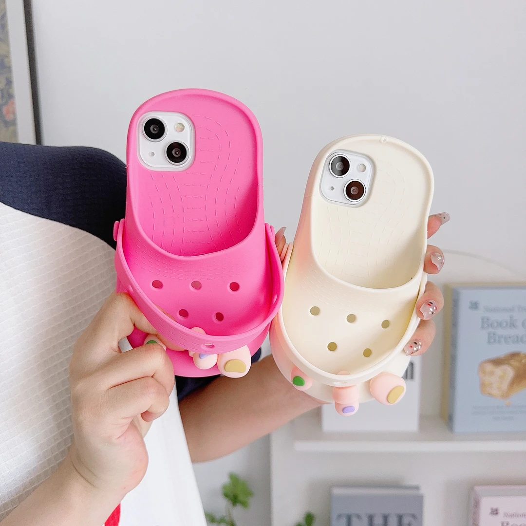 立体趣味拇指洞洞鞋iPhone15promax苹果14手机壳13硅胶12全包11软
