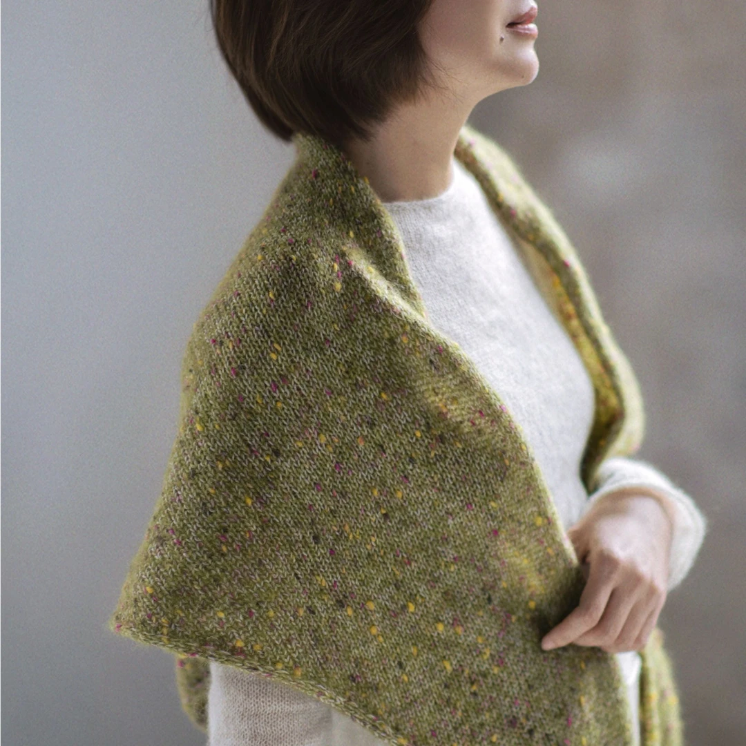 手编新材料包针织芳菲披肩围巾羊毛马海毛线材图解教程