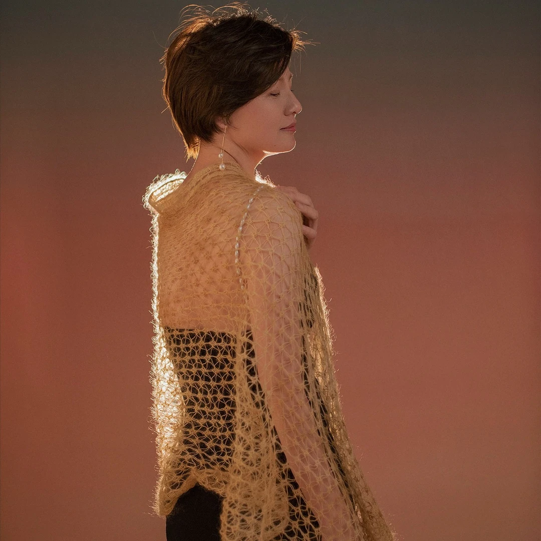 成品念暖针织手工编织时尚百搭优雅棒针蕾丝披肩马海毛围巾披肩