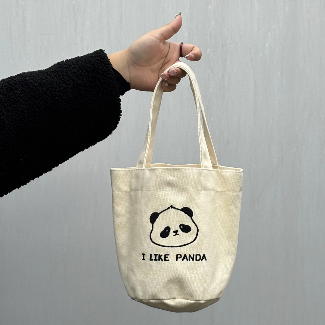 熊猫帆布包包外勤便当包