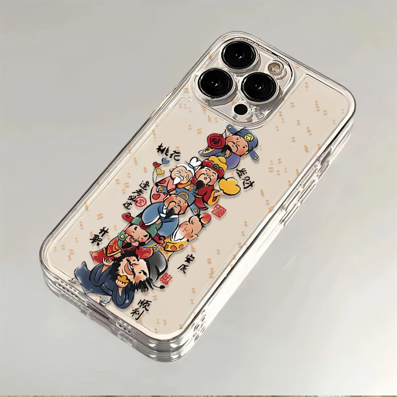 众列财神新年iPhone15苹果14promax手机壳13防摔12创意11全包XS软