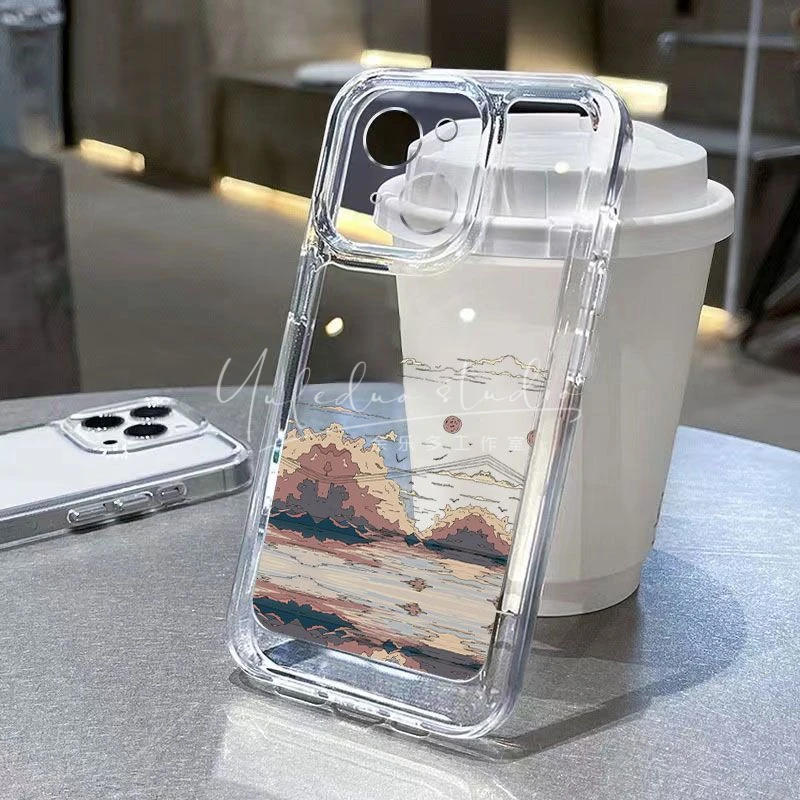 山丘风景iPhone14promax苹果12手机壳11网红13创意xr个性xs简约8p