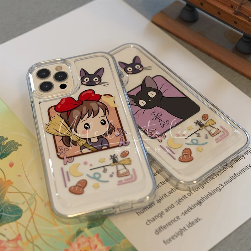 魔女与黑猫iPhone14苹果13Promax手机壳12透明11可爱xr卡通xs软8p