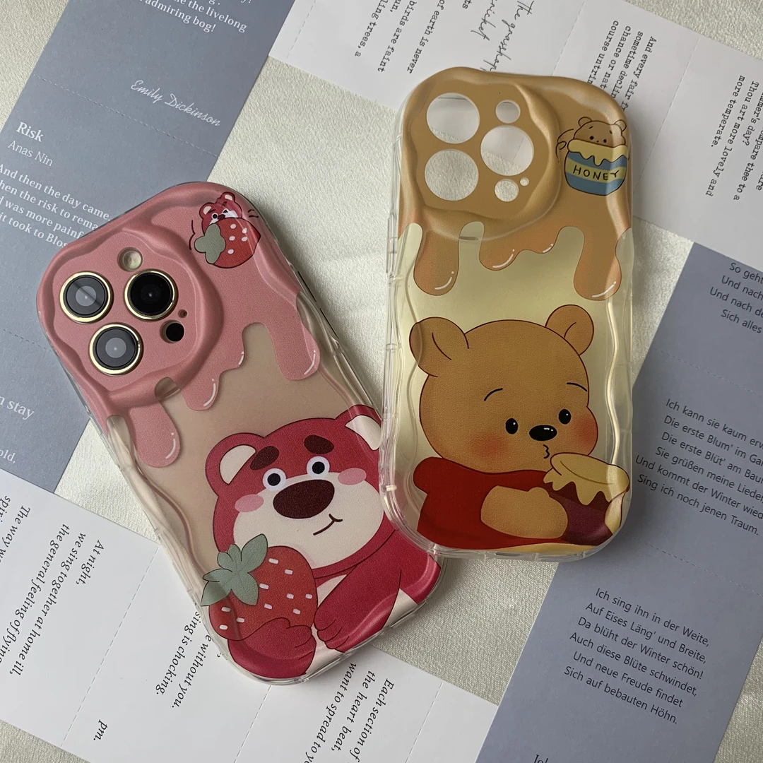 可爱卡通小熊苹果14promax手机壳13新款12高级11网红xs情侣xr潮牌