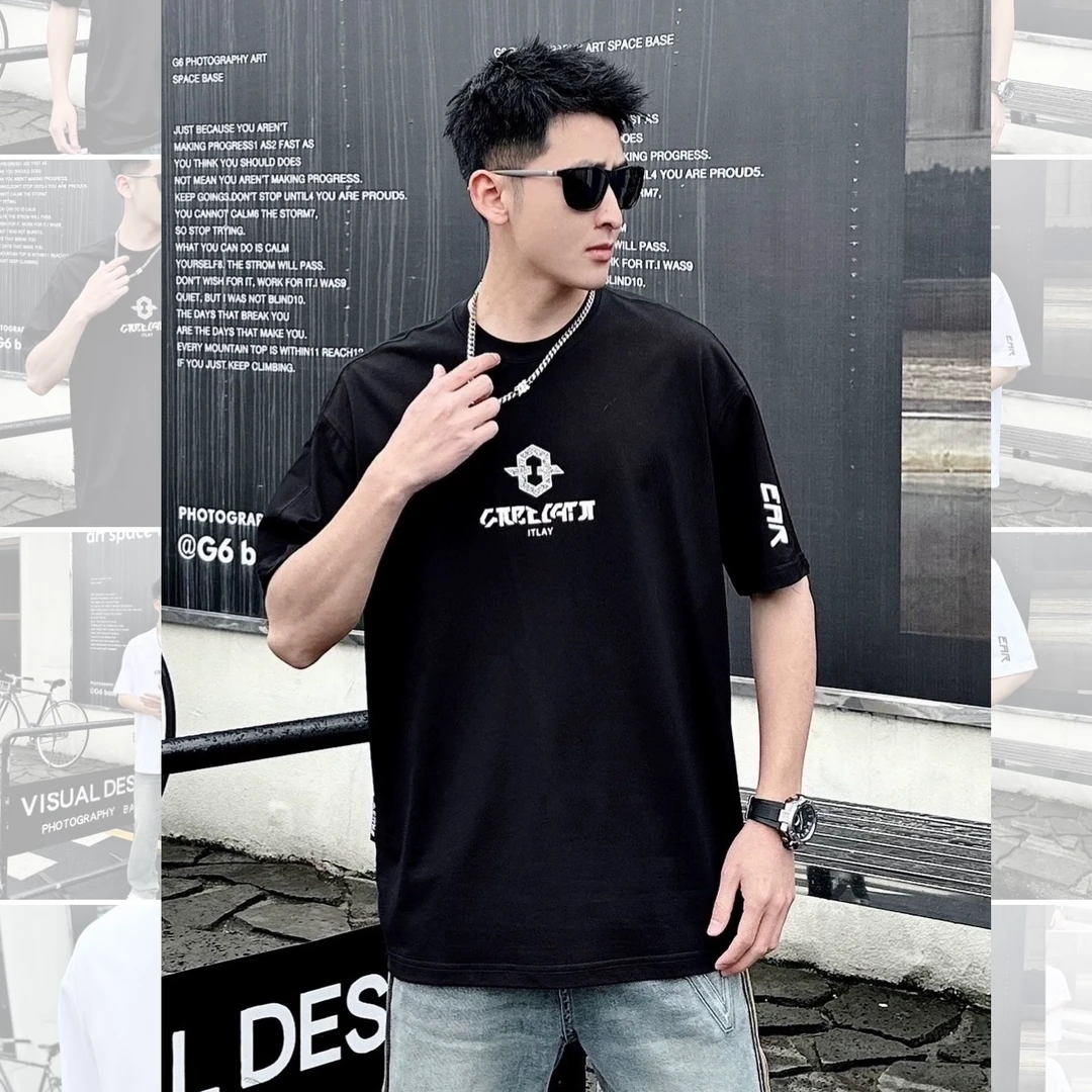 MD新款/260克重磅双丝光（硬挺更有型）原创微阔短袖（72007）