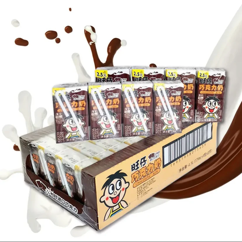 旺旺仔牛奶巧克力味牛奶学生儿童办公室早餐营养牛奶饮料125ml/盒
