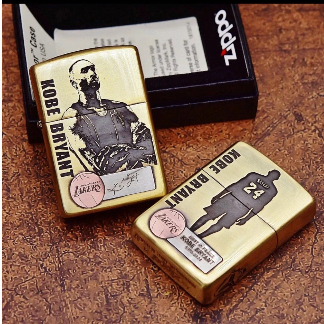 ZIPPO打火机科比正面背影篮球湖人24签名纪念黑曼巴黄铜千语出品