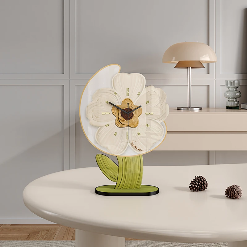 美世达家用客厅大气时钟床头柜书房卧室静音装饰画座钟桌面摆件