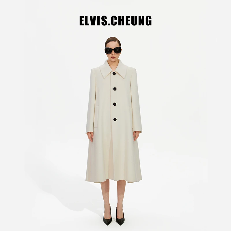 ELVIS.CHEUNG蒋云開運秋冬羊毛双面呢A型海军大衣*达人