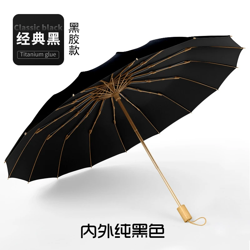 CHENG SAN REN/撑伞人简约16骨抗风折叠两用伞遮阳伞防晒防紫外线
