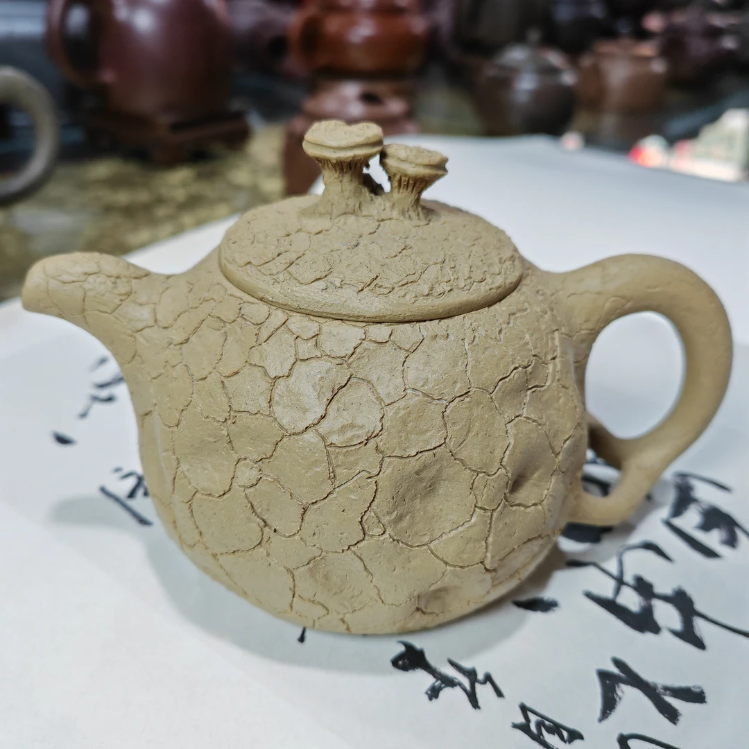 茂旭号-黄龙山全手工原矿紫砂壶段泥灵芝供春260cc茶具纯手工