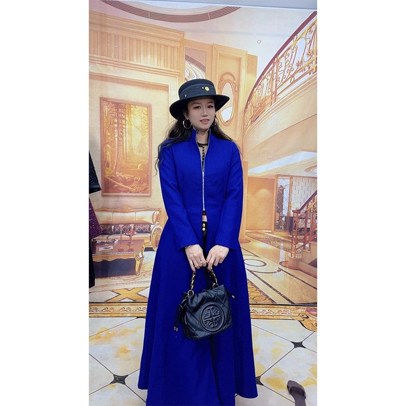 1317新款时尚气质收腰显瘦长款风衣外套